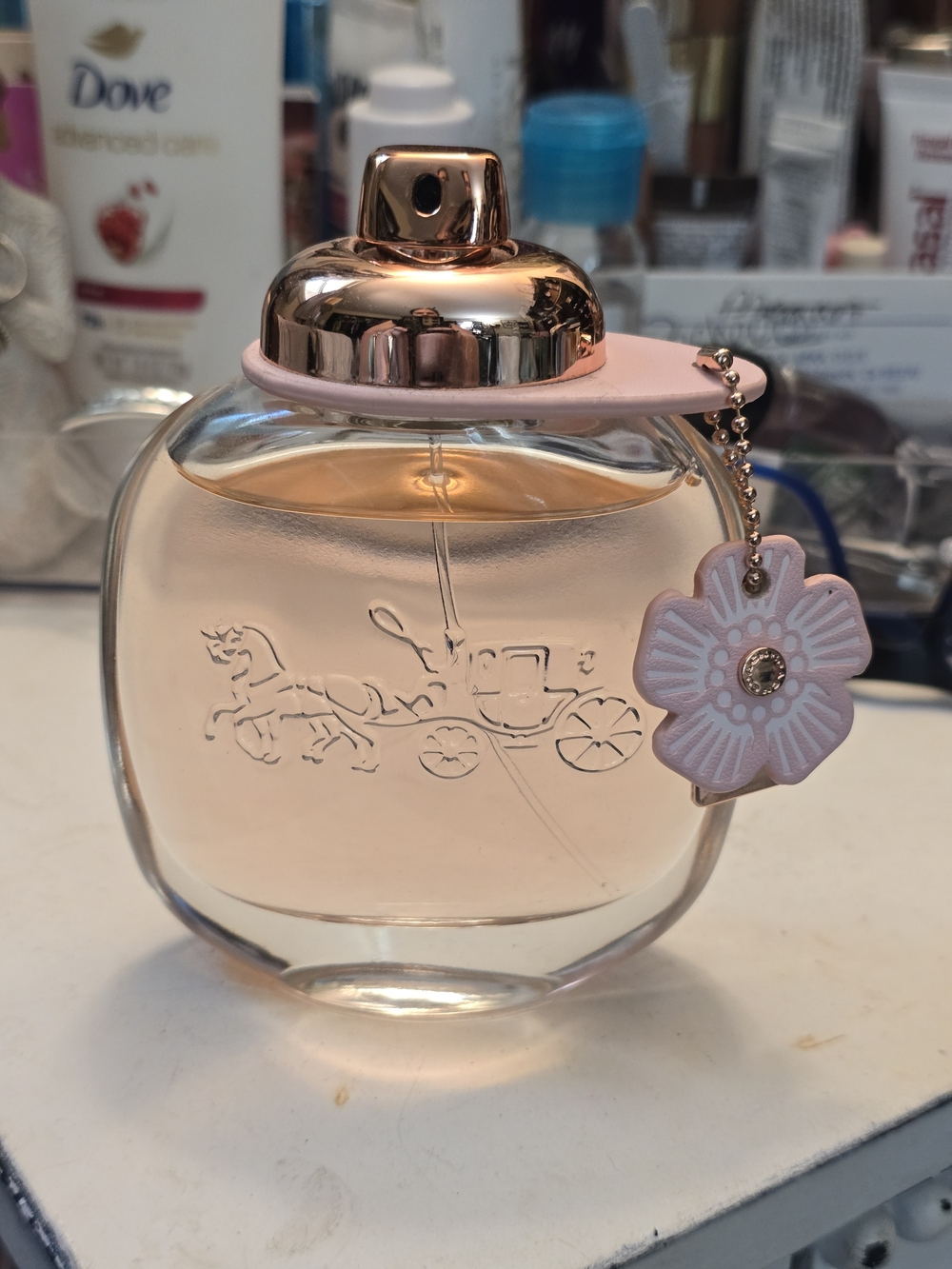 Coach Pink Floral Charm Body Fragrance Bottle